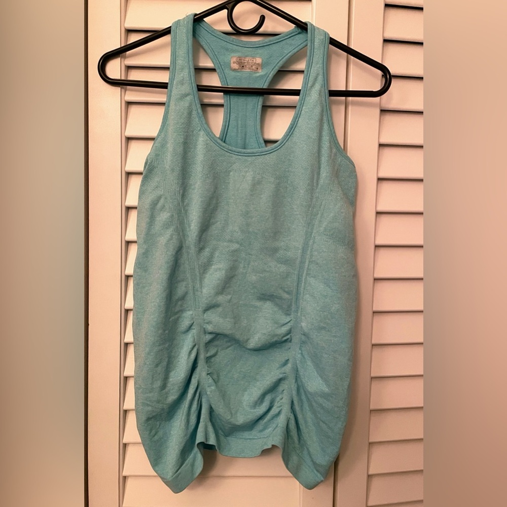 Athleta Fast Track Racerback Tank Turquoise Blue Size Medium